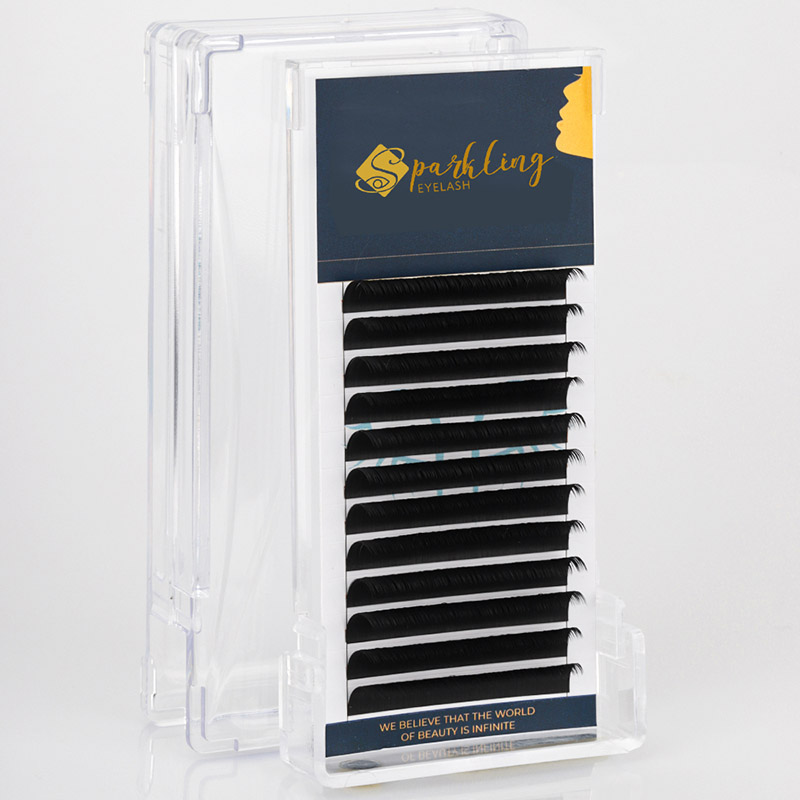 12 Strips Easy Fan Volume Ripsipidennykset 0,07 D Curl Korean PBT Lashes
