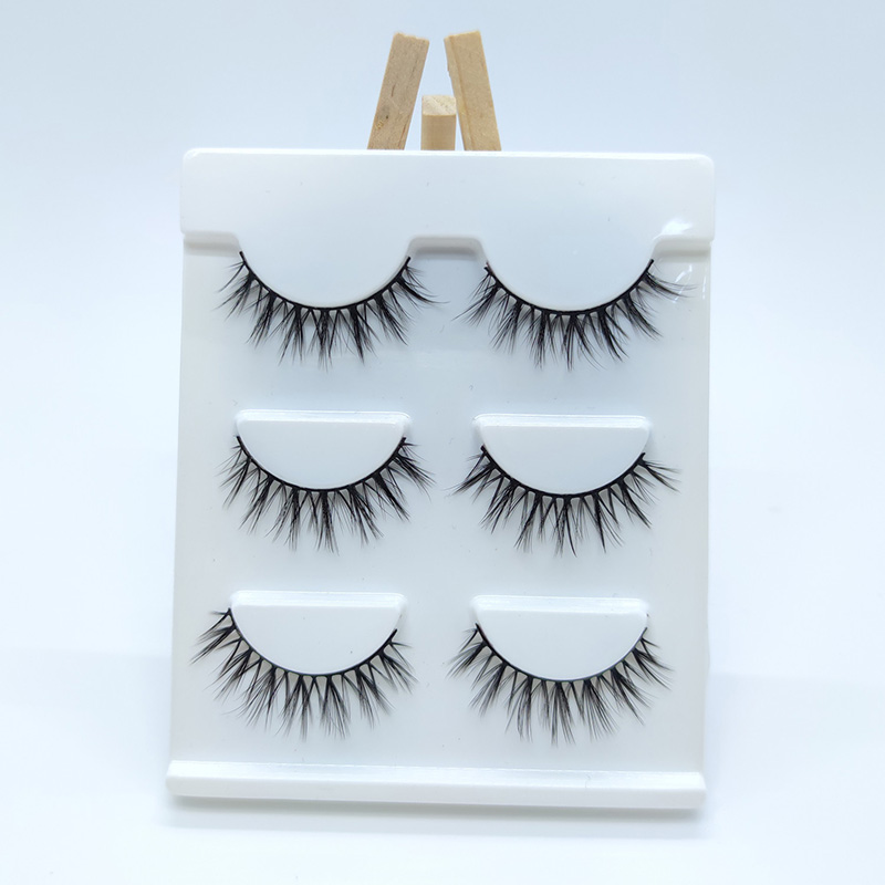 3 Pairs Pack Luxury Faux Mink 3D Silk Lashes tekoripset